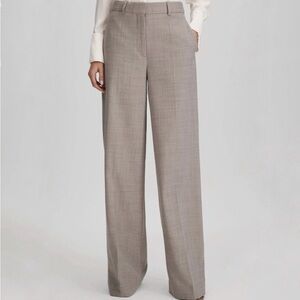 REISS HAZEL WOOL WIDE LEG TROUSERS